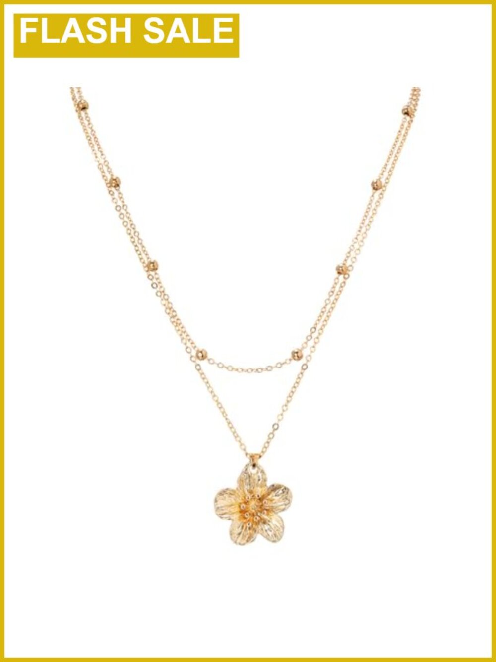Flower Pendant Necklace Layered Chain Choker Women's Fashion Jewelry